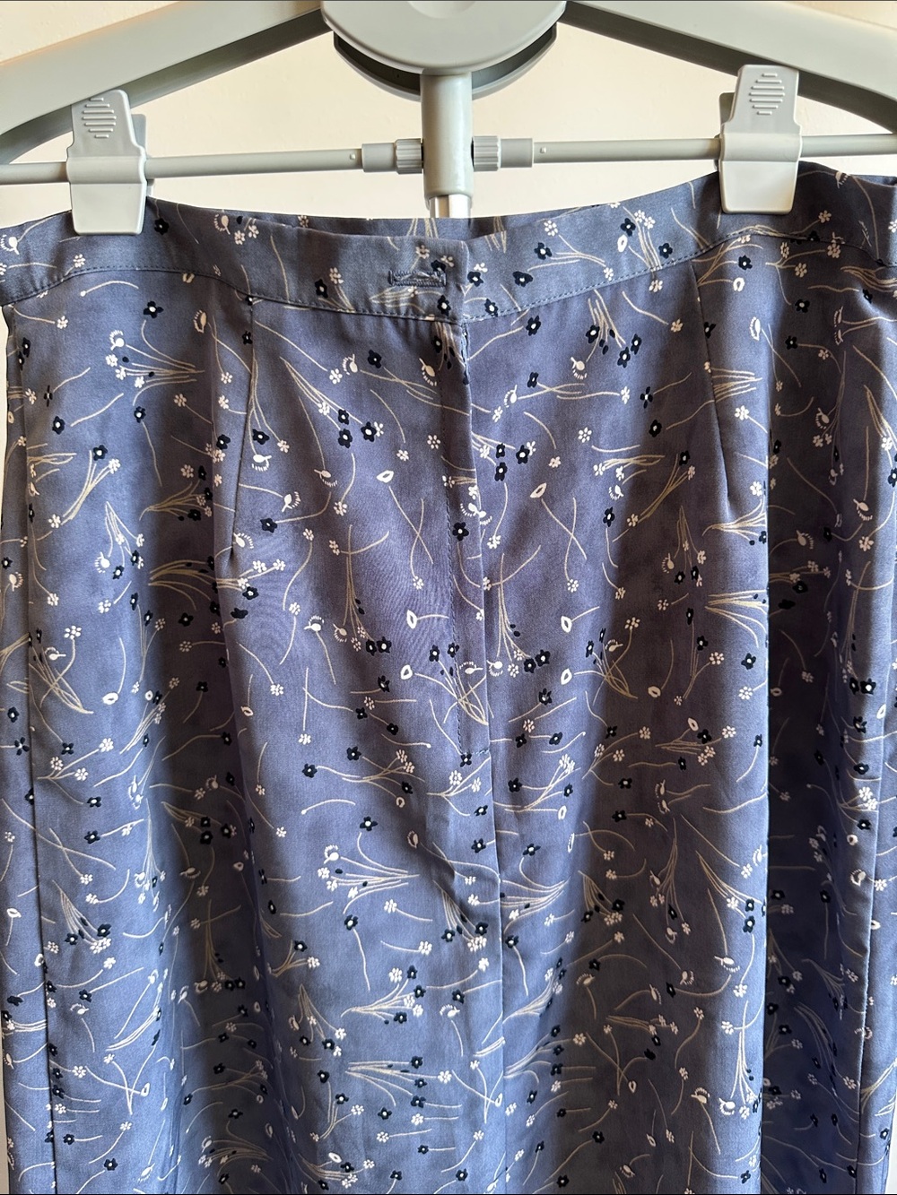 Women's Blue Floral Maxi Skirt – Elegant A-Line Style - Picture 5 of 7